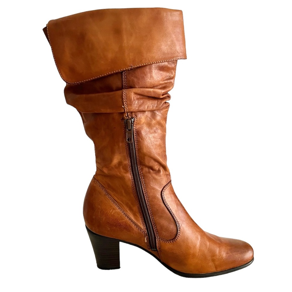 Caprice Slouchy Musketeer Bootleg Lapel Heel Boots Women’s Size 5 US 7-8
